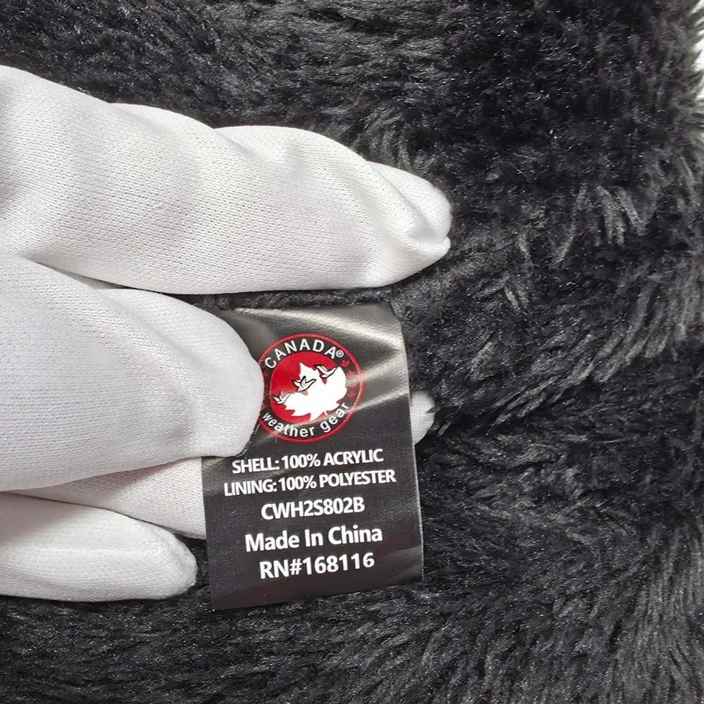 Black Knit Beanie and Gloves Set